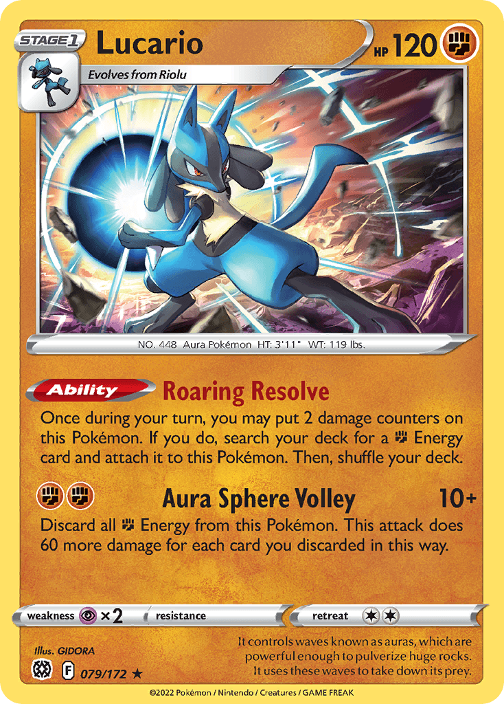 Lucario z edície Brilliant Stars, karta č.79