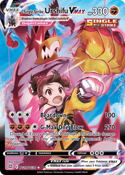 Single Strike Urshifu VMAX z edície Brilliant Stars Trainer Gallery, karta č.TG19