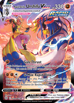 Rapid Strike Urshifu VMAX z edície Brilliant Stars Trainer Gallery, karta č.TG21