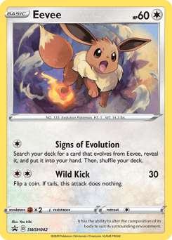 Eevee z edície SWSH Black Star Promos, karta č.SWSH042