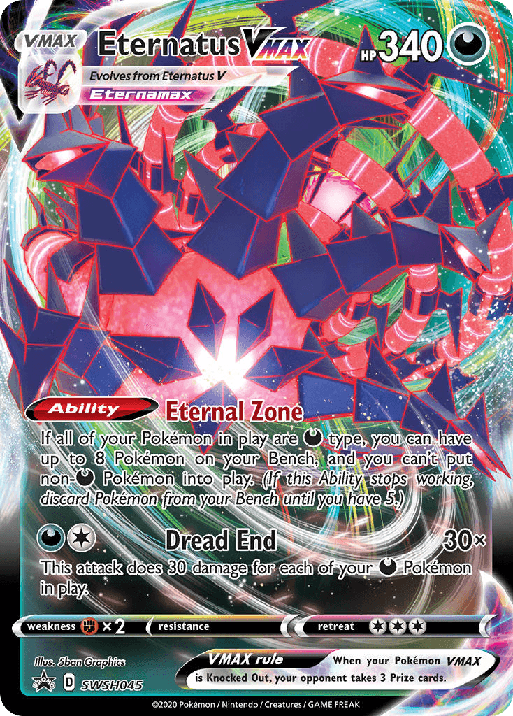 Eternatus VMAX z edície SWSH Black Star Promos, karta č.SWSH045