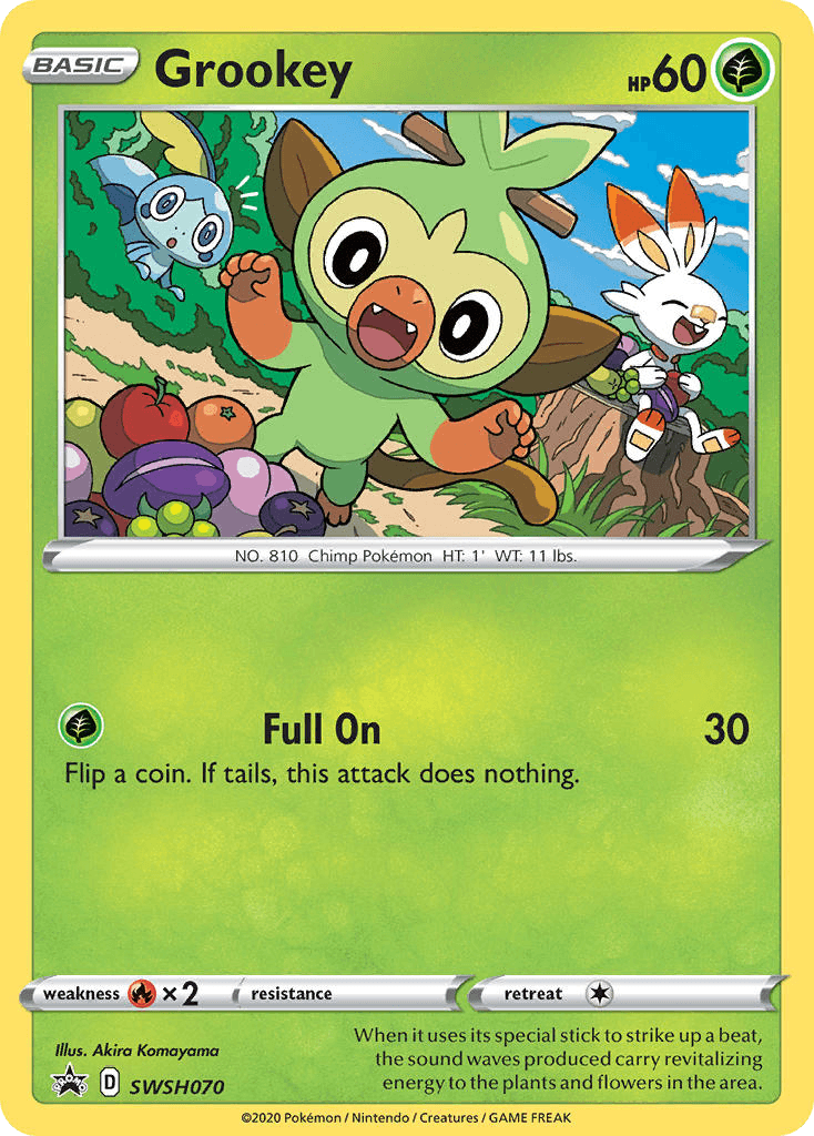 Grookey z edície SWSH Black Star Promos, karta č.SWSH070