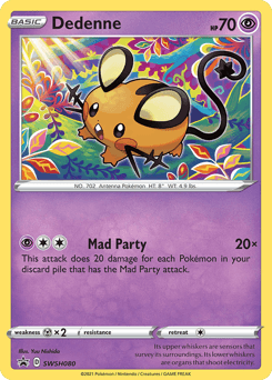Dedenne z edície SWSH Black Star Promos, karta č.SWSH080