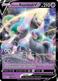 Galarian Rapidash V z edície SWSH Black Star Promos, karta č.SWSH111