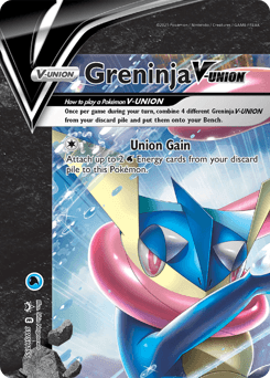 Greninja V-UNION z edície SWSH Black Star Promos, karta č.SWSH155