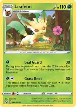 Leafeon z edície SWSH Black Star Promos, karta č.SWSH191