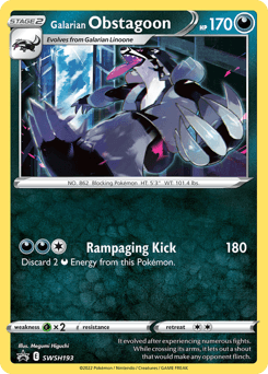 Galarian Obstagoon z edície SWSH Black Star Promos, karta č.SWSH193
