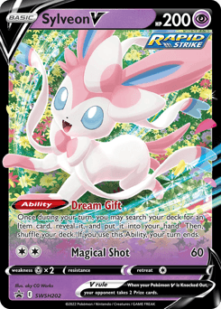 Sylveon V z edície SWSH Black Star Promos, karta č.SWSH202