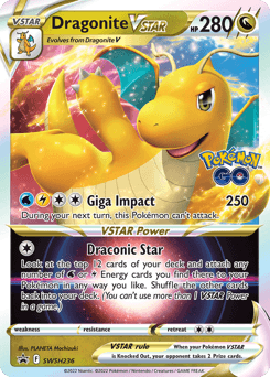 Dragonite VSTAR z edície SWSH Black Star Promos, karta č.SWSH236
