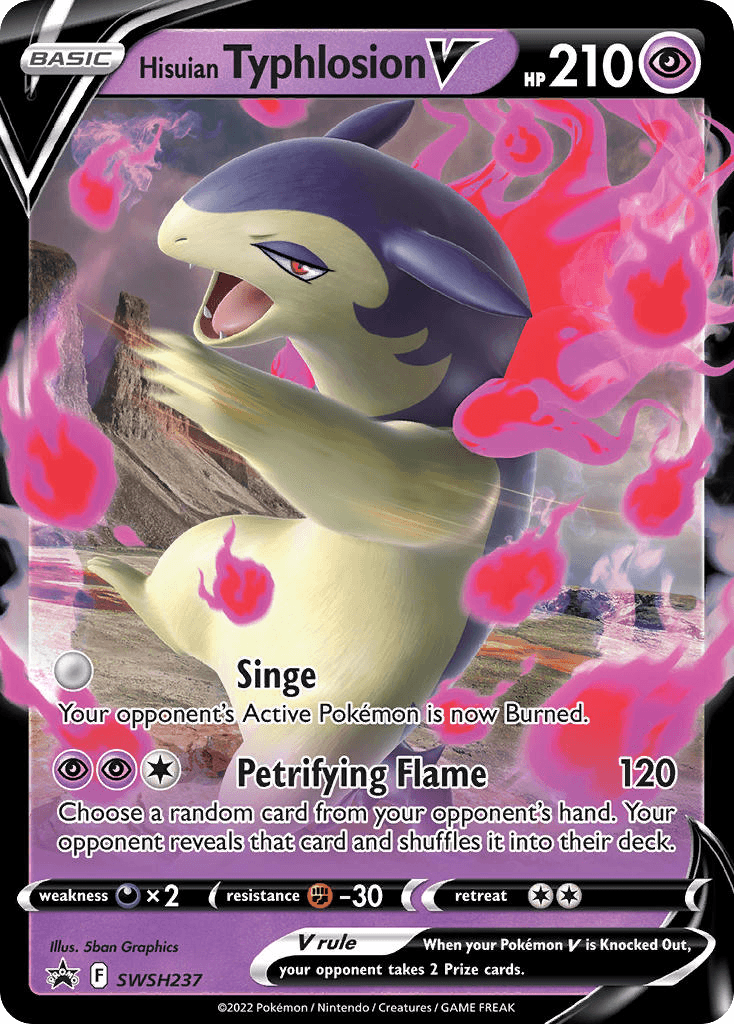 Hisuian Typhlosion V z edície SWSH Black Star Promos, karta č.SWSH237