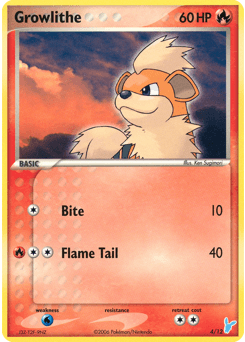 Growlithe z edície EX Trainer Kit 2 Minun, karta č.4
