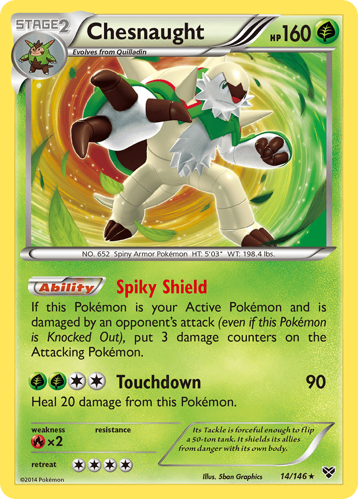 Chesnaught z edície XY, karta č.14