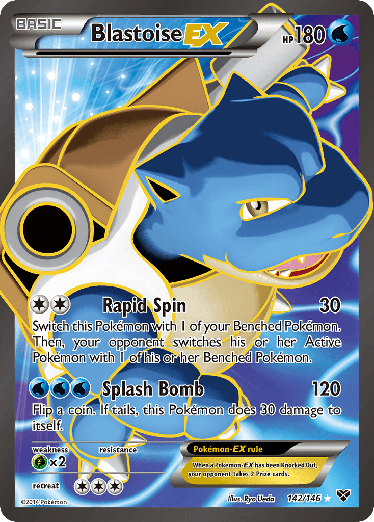Blastoise-EX z edície XY, karta č.142