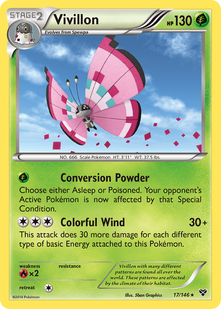 Vivillon z edície XY, karta č.17