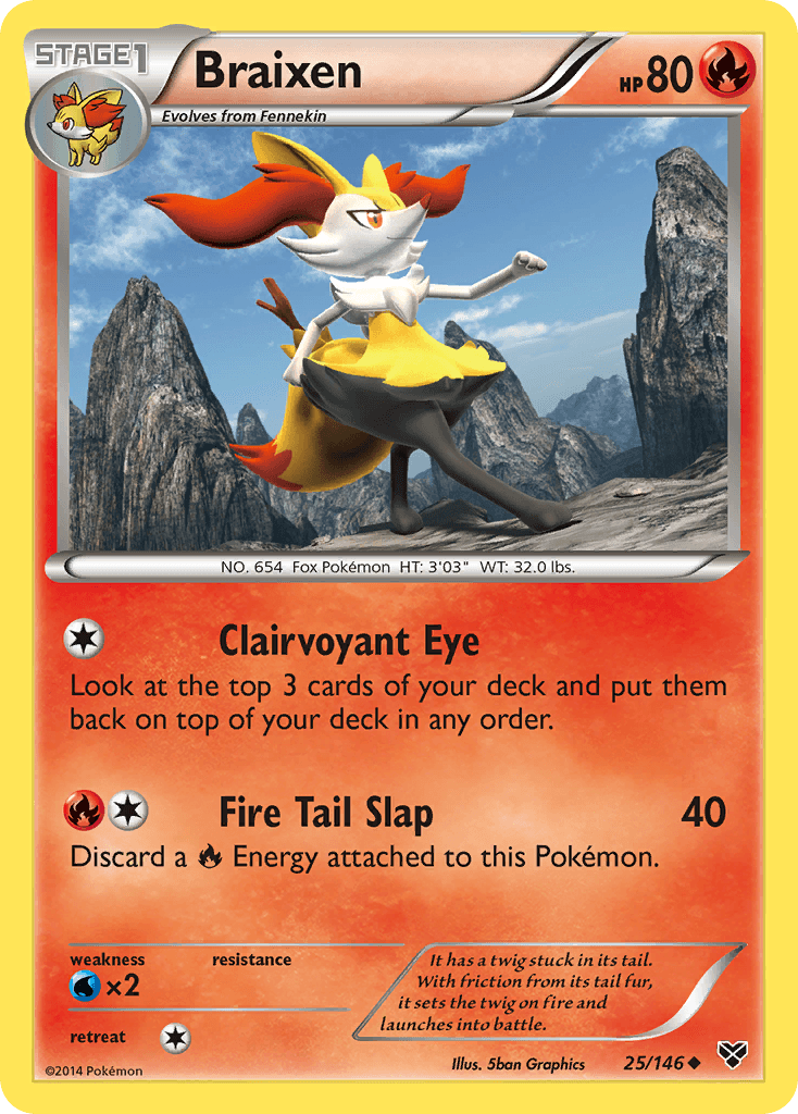 Braixen z edície XY, karta č.25