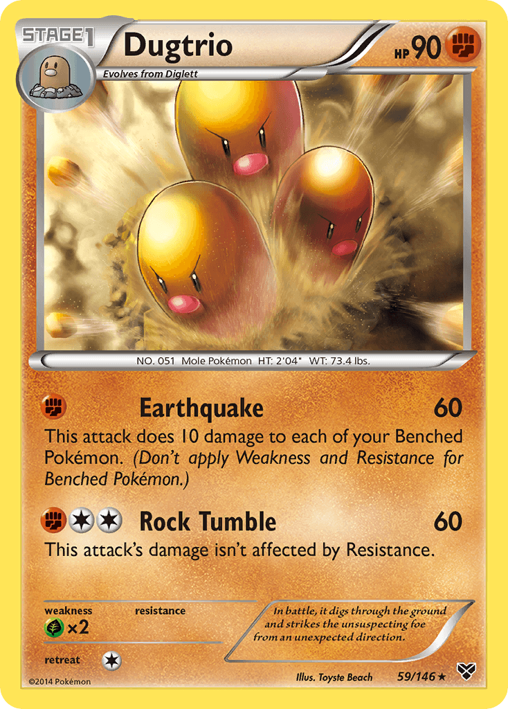Dugtrio z edície XY, karta č.59