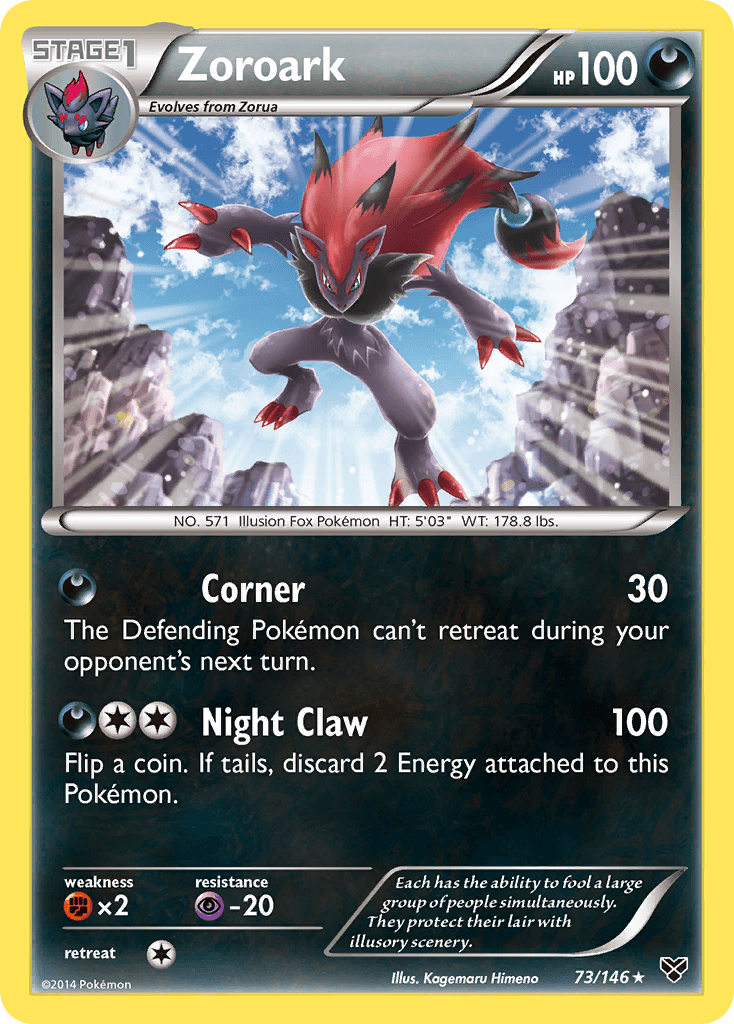 Zoroark z edície XY, karta č.73