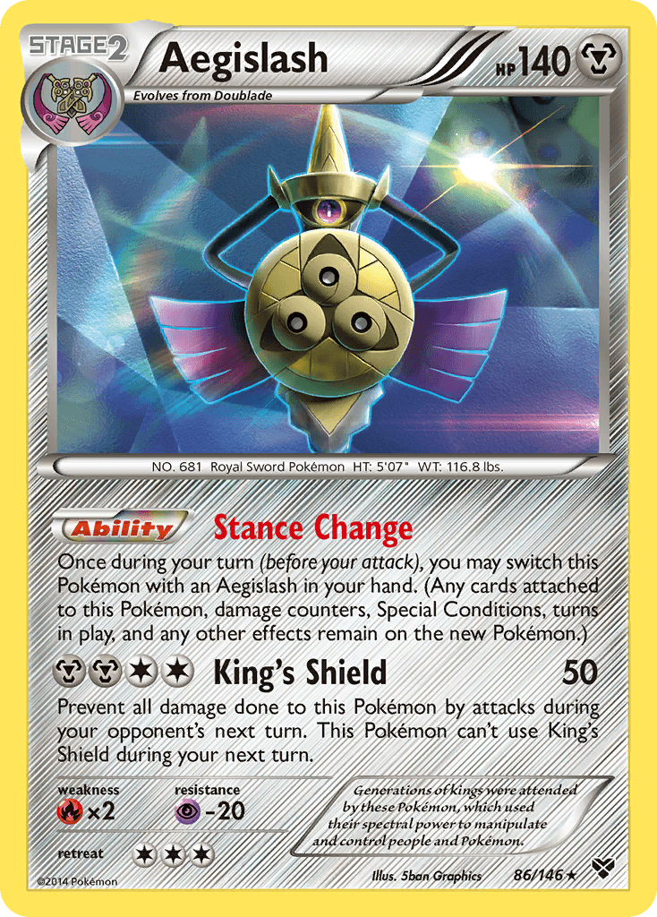 Aegislash z edície XY, karta č.86