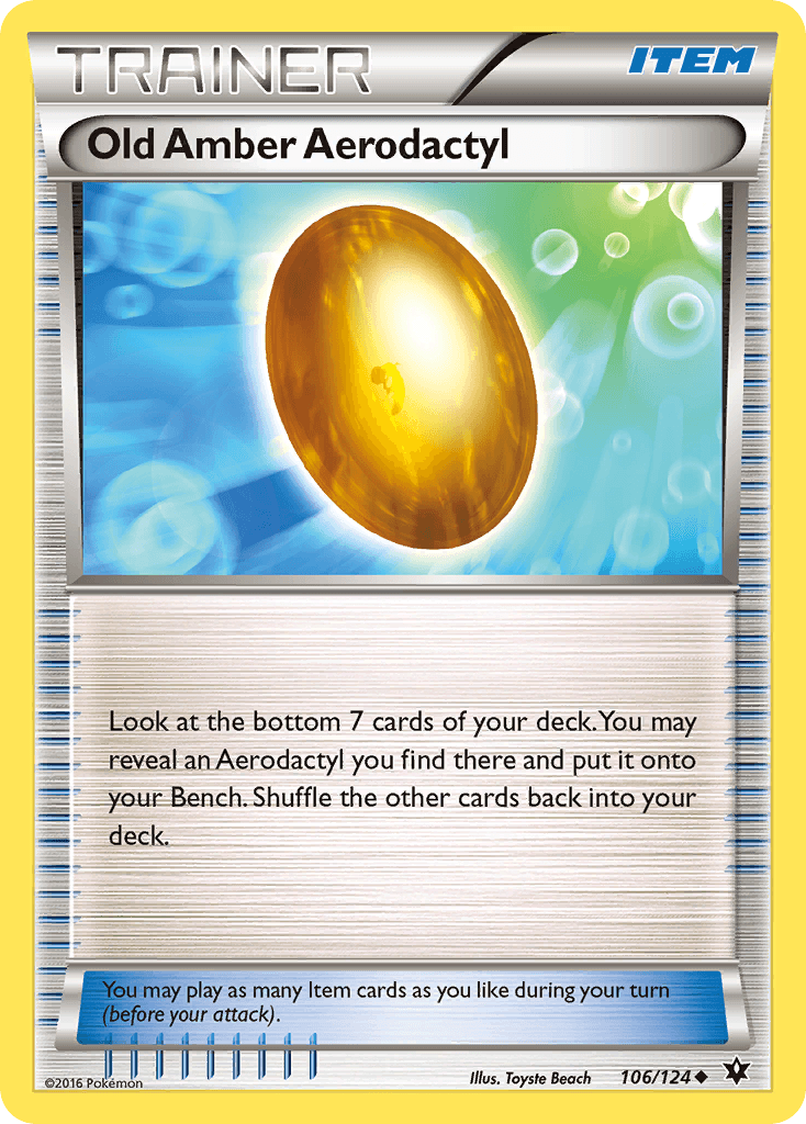 Old Amber Aerodactyl z edície Fates Collide, karta č.106