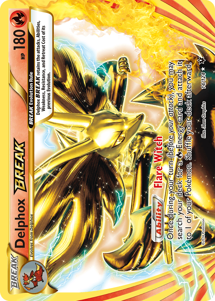 Delphox BREAK z edície Fates Collide, karta č.14