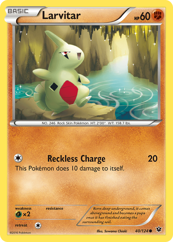 Larvitar z edície Fates Collide, karta č.40