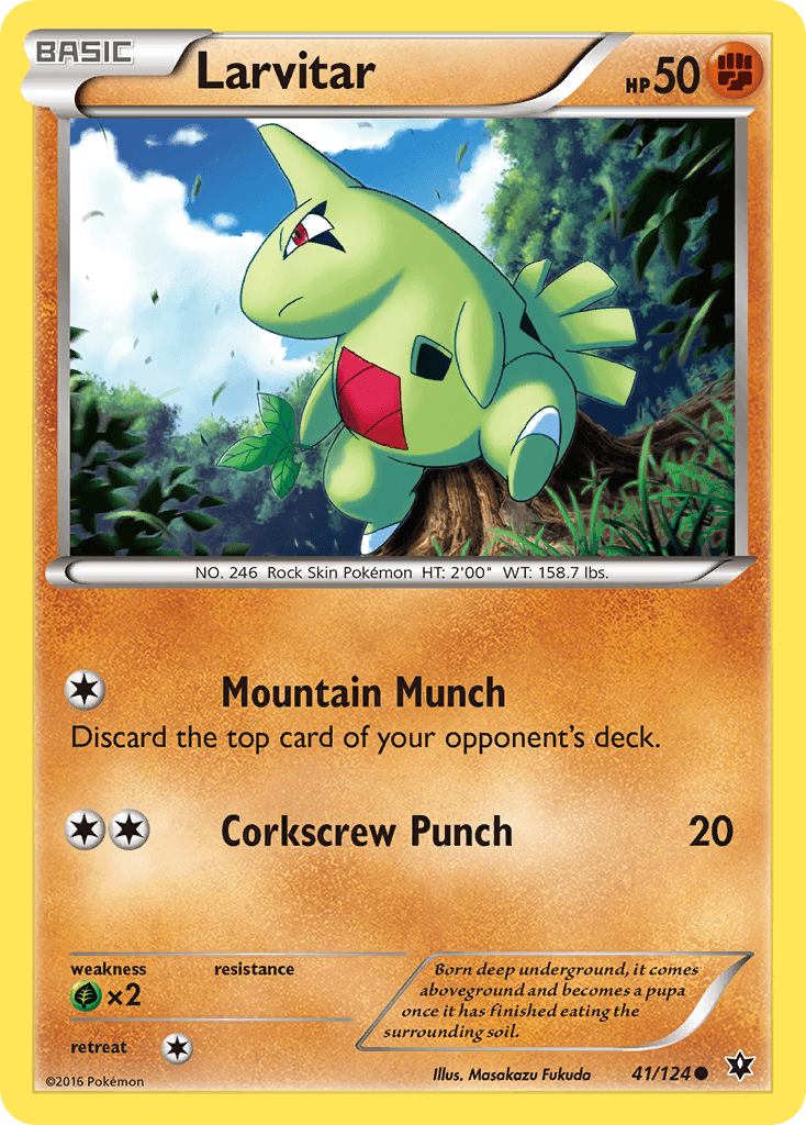 Larvitar z edície Fates Collide, karta č.41