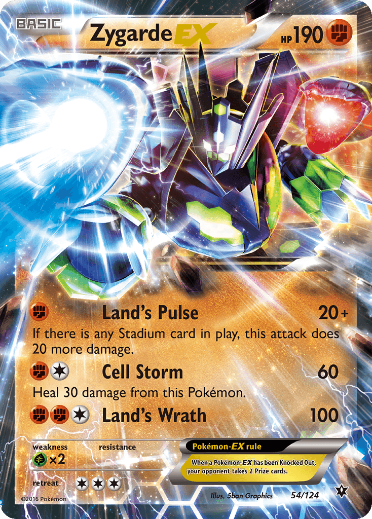 Zygarde-EX z edície Fates Collide, karta č.54