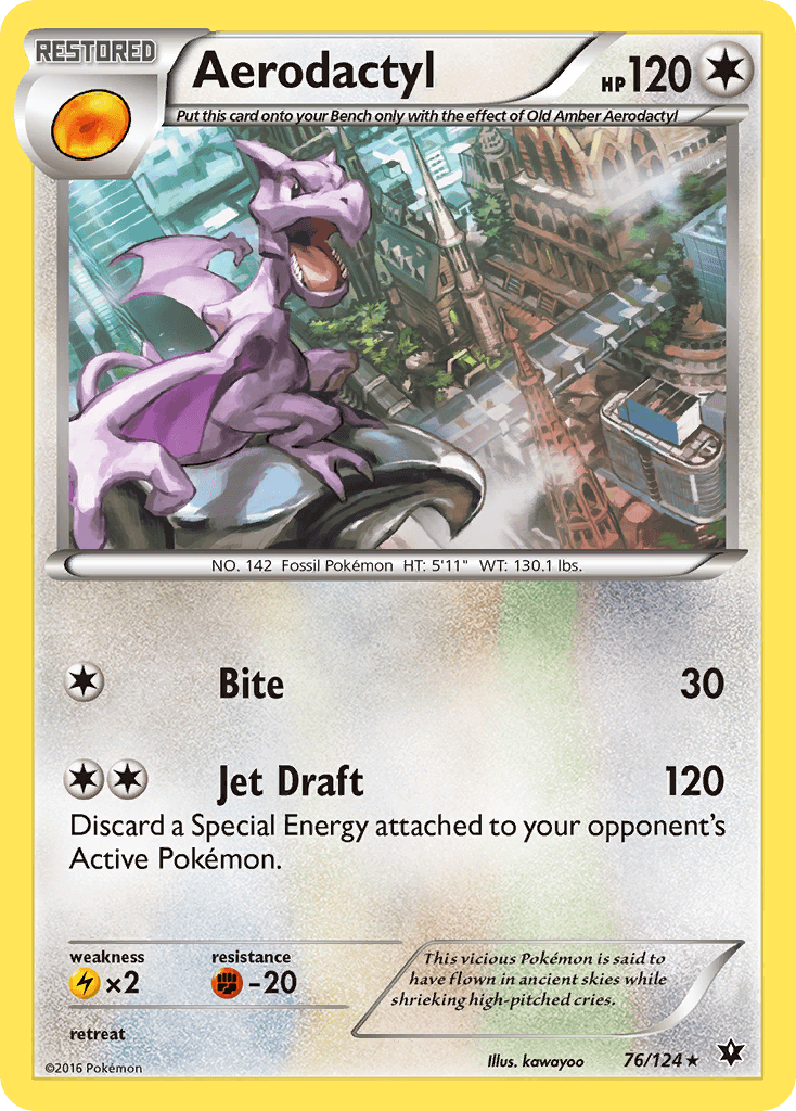 Aerodactyl z edície Fates Collide, karta č.76