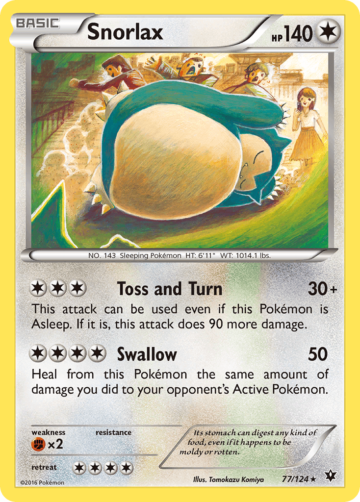 Snorlax z edície Fates Collide, karta č.77