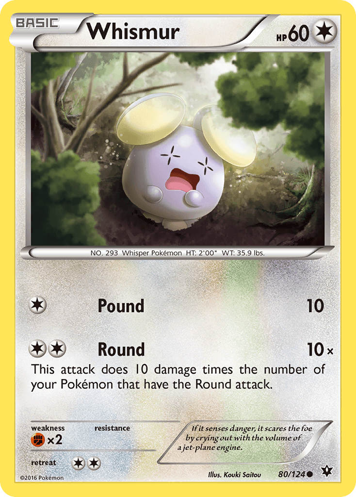 Whismur z edície Fates Collide, karta č.80