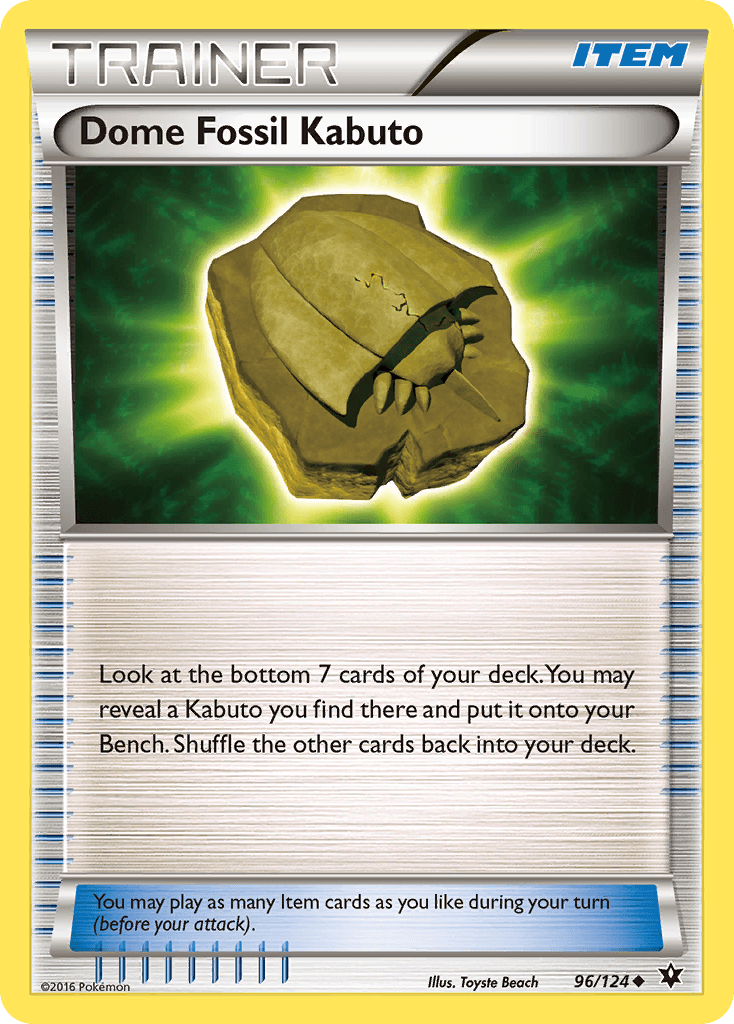 Dome Fossil Kabuto z edície Fates Collide, karta č.96