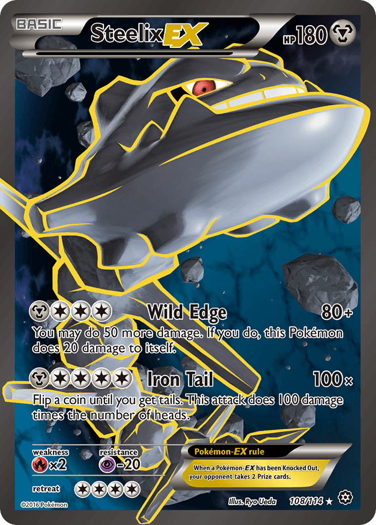 Steelix-EX z edície Steam Siege, karta č.108