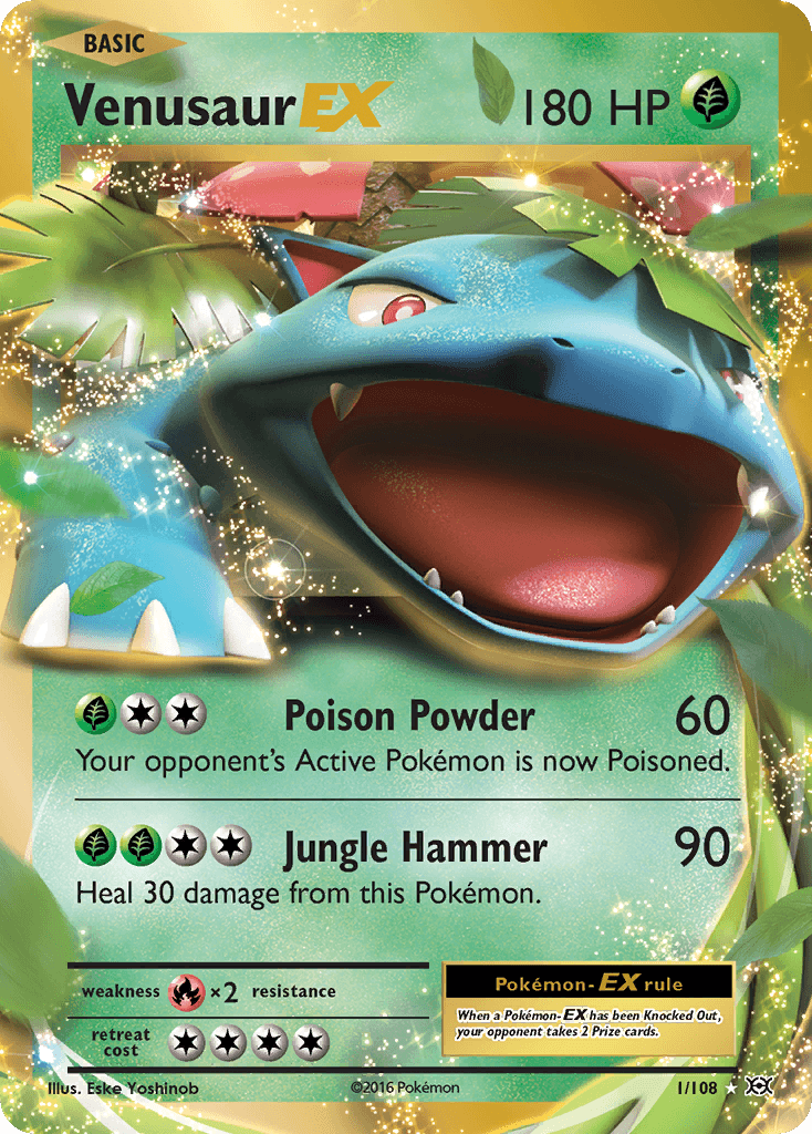 Venusaur-EX z edície Evolutions, karta č.1