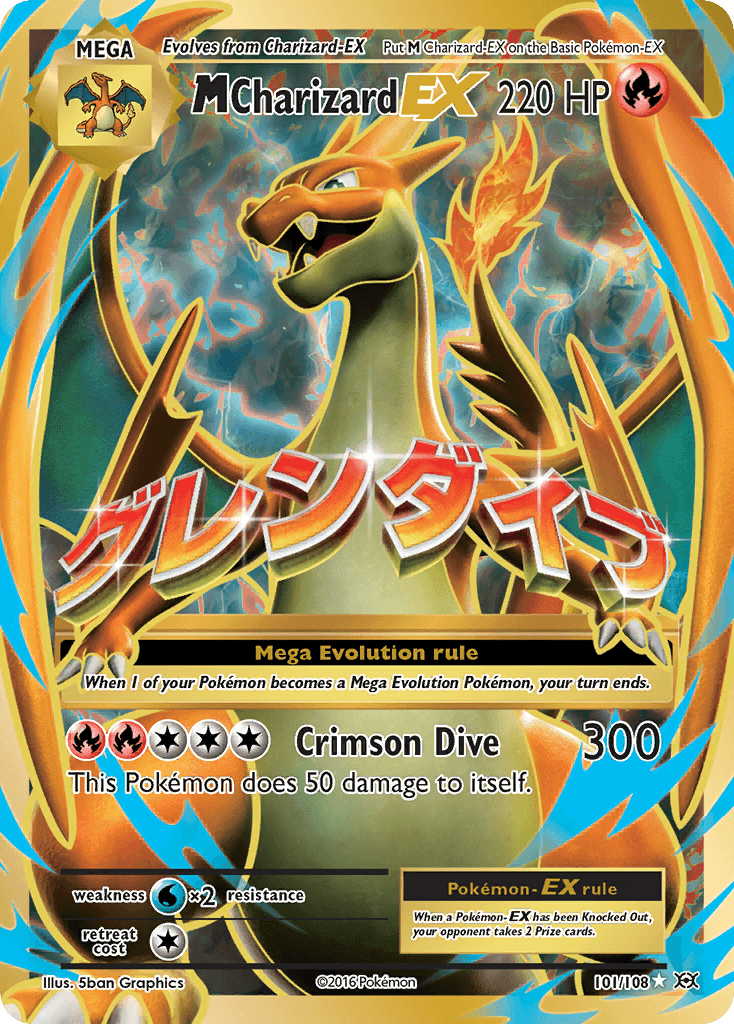 M Charizard-EX z edície Evolutions, karta č.101