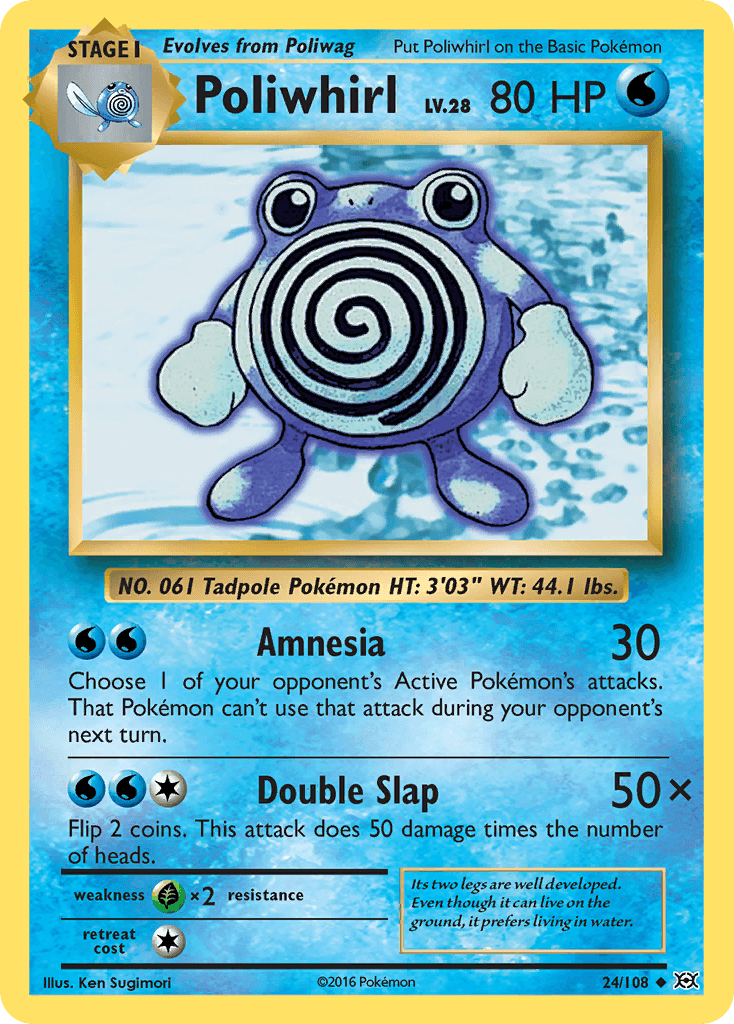 Poliwhirl z edície Evolutions, karta č.24