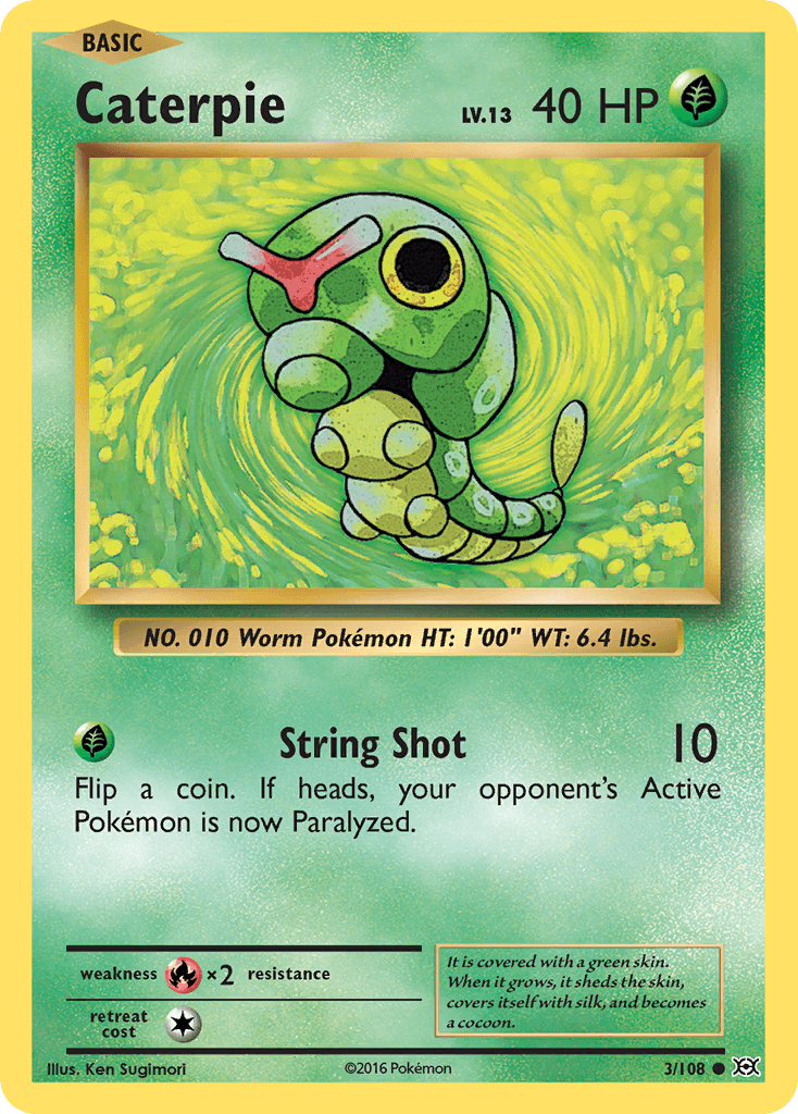 Caterpie z edície Evolutions, karta č.3