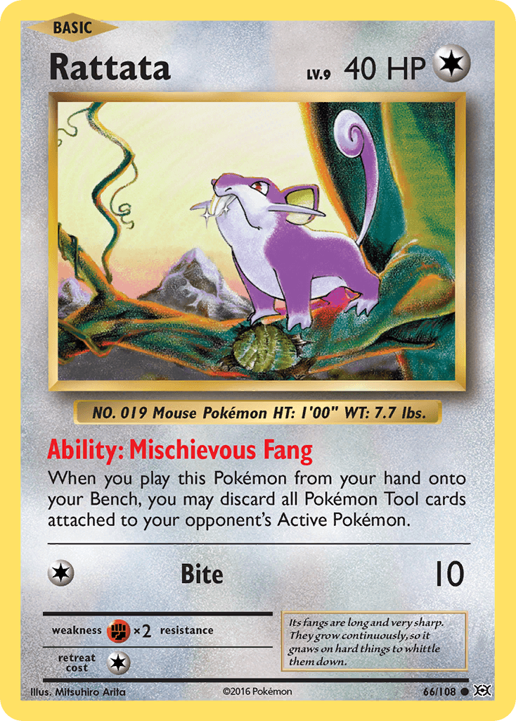 Rattata z edície Evolutions, karta č.66