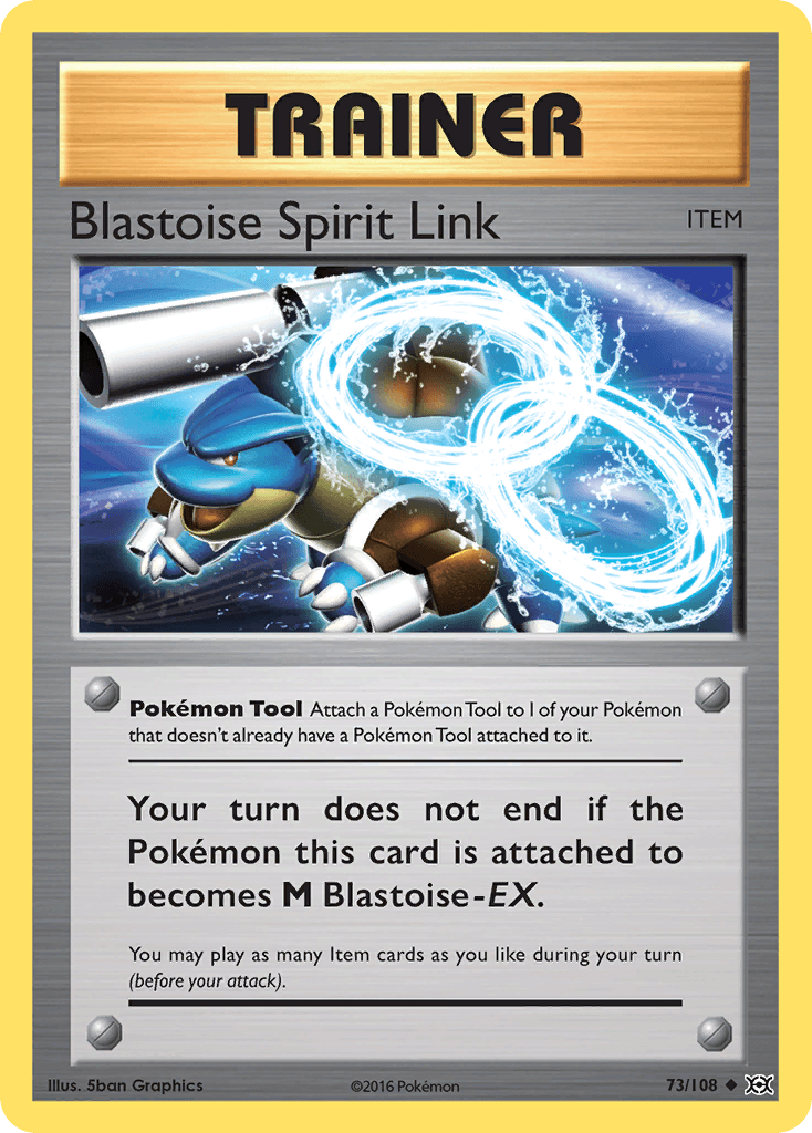 Blastoise Spirit Link z edície Evolutions, karta č.73