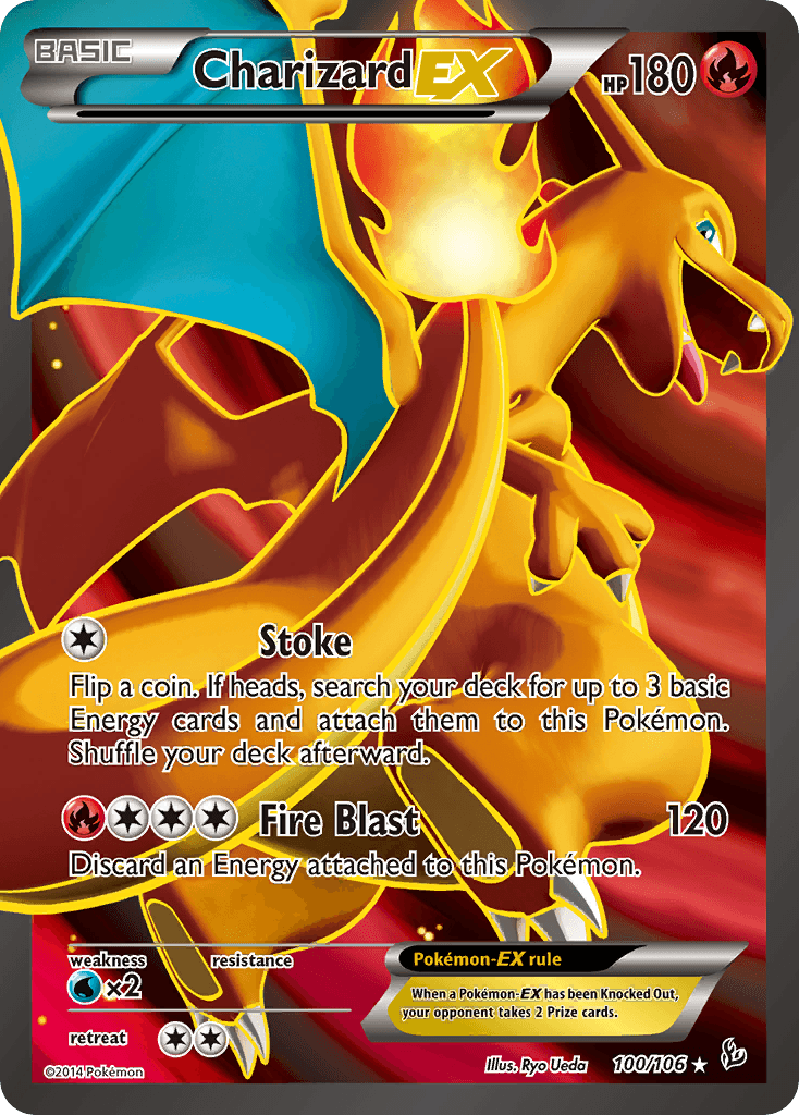 Charizard-EX z edície Flashfire, karta č.100