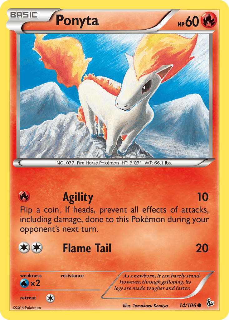 Ponyta z edície Flashfire, karta č.14