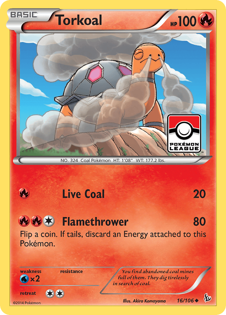 Torkoal z edície Flashfire, karta č.16