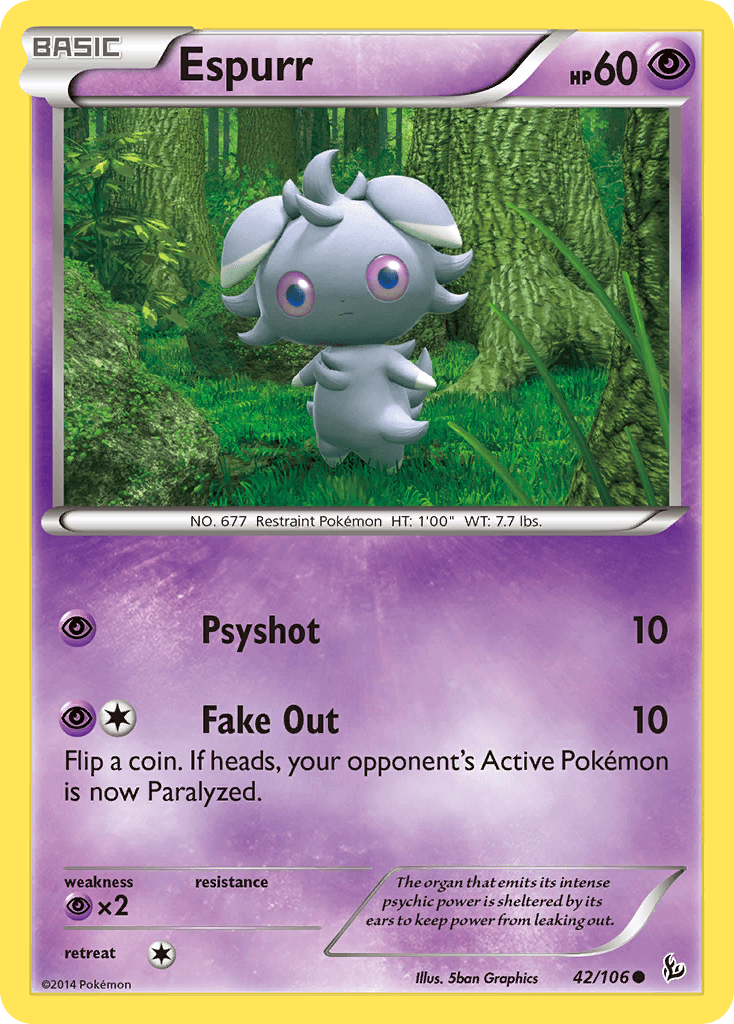Espurr z edície Flashfire, karta č.42