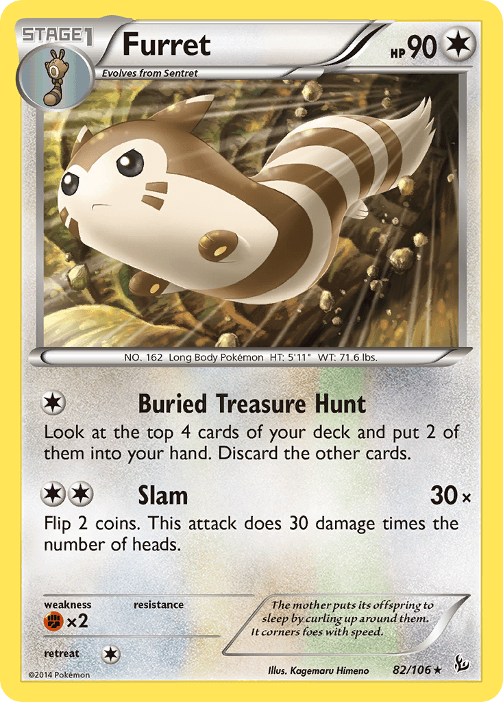 Furret z edície Flashfire, karta č.82