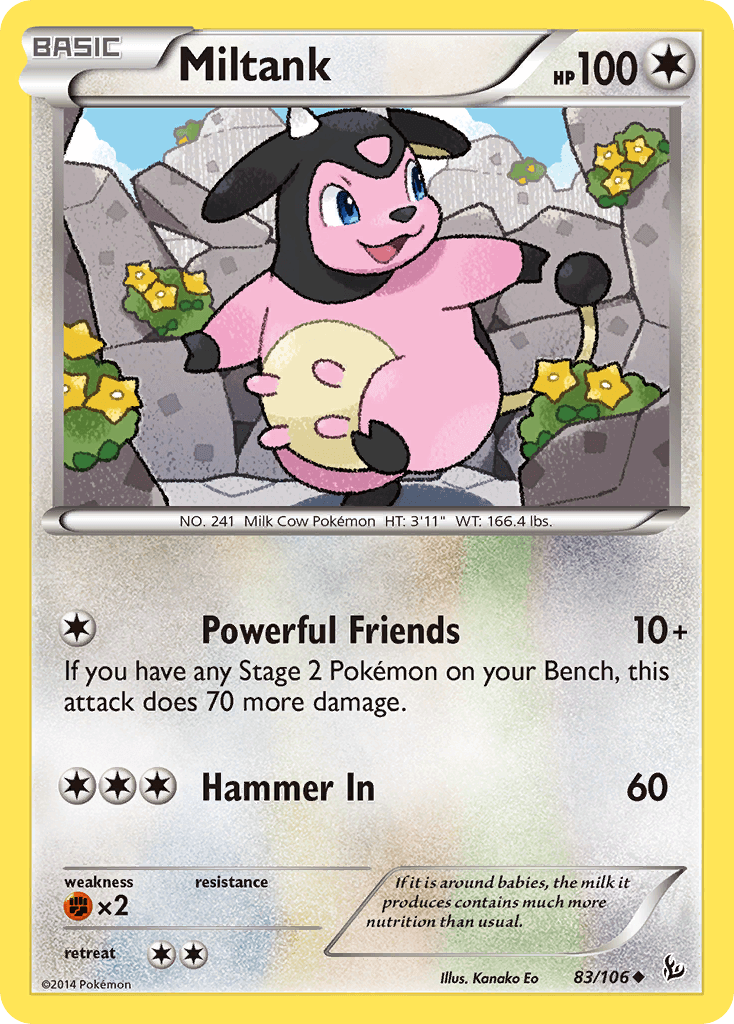 Miltank z edície Flashfire, karta č.83