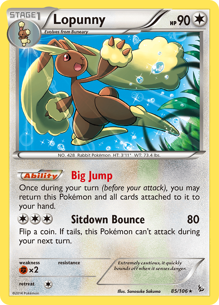 Lopunny z edície Flashfire, karta č.85
