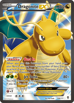 Dragonite-EX z edície Furious Fists, karta č.108