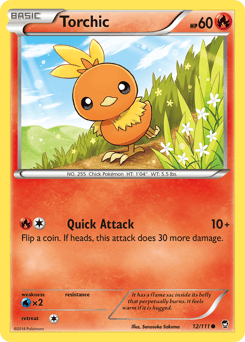 Torchic z edície Furious Fists, karta č.12