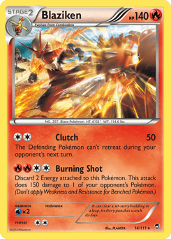 Blaziken z edície Furious Fists, karta č.14