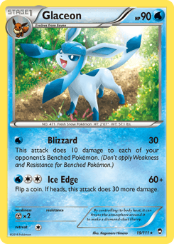 Glaceon z edície Furious Fists, karta č.19
