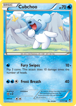 Cubchoo z edície Furious Fists, karta č.21